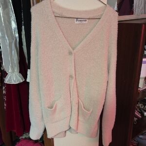 No Boundaries Light Pink Fuzzy Button-Up Cardigan